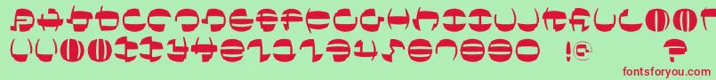 フォントTokyofrankfurtround – 赤い文字の緑の背景
