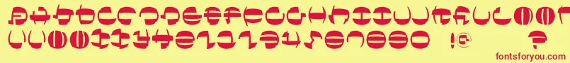 Шрифт Tokyofrankfurtround – красные шрифты на жёлтом фоне