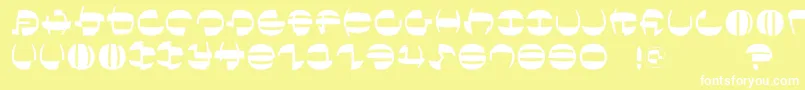 Tokyofrankfurtround-fontti – valkoiset fontit keltaisella taustalla