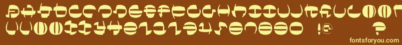 Tokyofrankfurtround-fontti – keltaiset fontit ruskealla taustalla