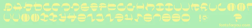 Tokyofrankfurtround-fontti – keltaiset fontit vihreällä taustalla
