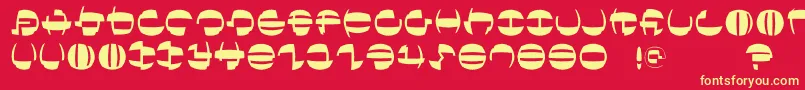 Шрифт Tokyofrankfurtround – жёлтые шрифты на красном фоне