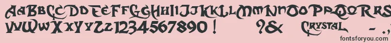 DcS-fontti – mustat fontit vaaleanpunaisella taustalla