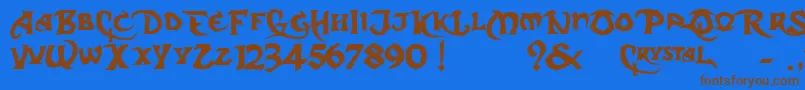 DcS-Schriftart – Braune Schriften auf blauem Hintergrund