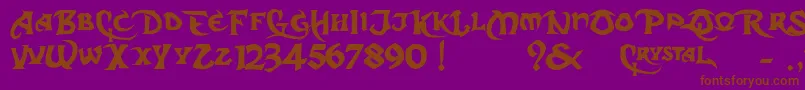 DcS-Schriftart – Braune Schriften auf violettem Hintergrund