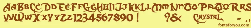 DcS Font – Brown Fonts on Yellow Background