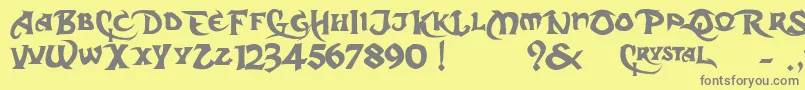 DcS-Schriftart – Graue Schriften auf gelbem Hintergrund