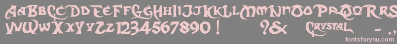 DcS-fontti – vaaleanpunaiset fontit harmaalla taustalla