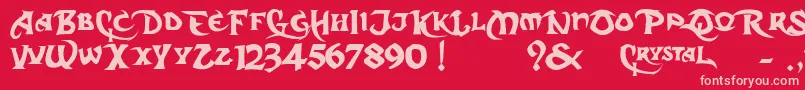 DcS-Schriftart – Rosa Schriften auf rotem Hintergrund