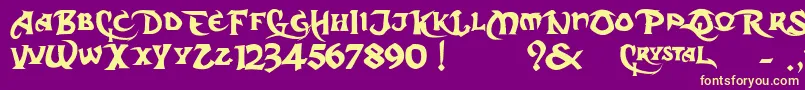DcS-fontti – keltaiset fontit violetilla taustalla