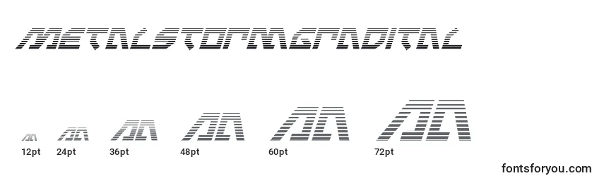 Размеры шрифта Metalstormgradital