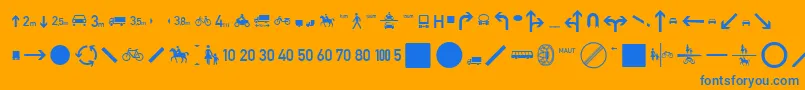 Шрифт ZeichenZweihundert – синие шрифты на оранжевом фоне