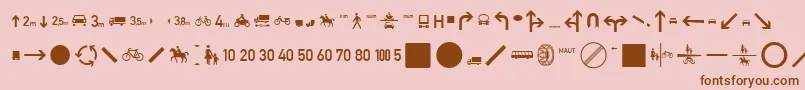 ZeichenZweihundert-fontti – ruskeat fontit vaaleanpunaisella taustalla