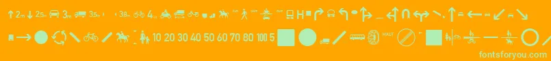 Шрифт ZeichenZweihundert – зелёные шрифты на оранжевом фоне