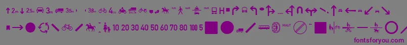 Шрифт ZeichenZweihundert – фиолетовые шрифты на сером фоне