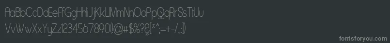 AsenineThin Font – Gray Fonts on Black Background