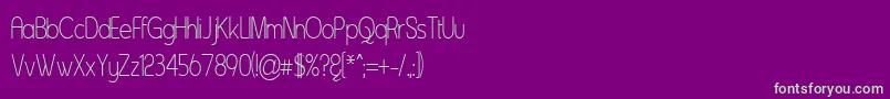 AsenineThin-fontti – vihreät fontit violetilla taustalla