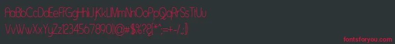 AsenineThin Font – Red Fonts on Black Background