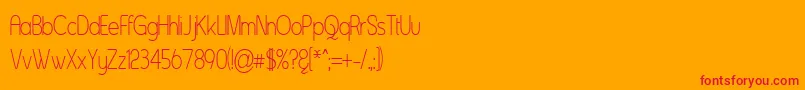 AsenineThin Font – Red Fonts on Orange Background