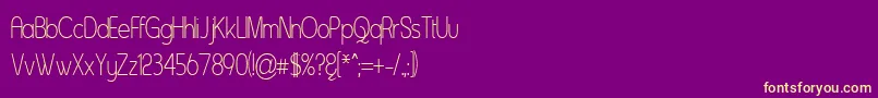 Saiba mais sobre a fonte AsenineThin Fonte AsenineThin – fontes amarelas em um fundo roxo