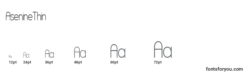 AsenineThin Font Sizes