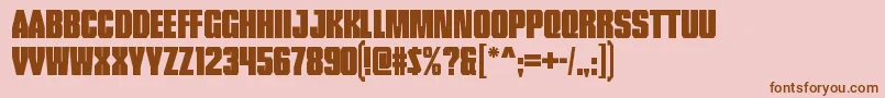 TankRegular-Schriftart – Braune Schriften auf rosa Hintergrund