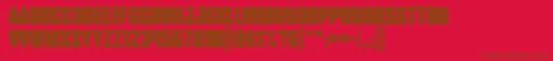 Fonte TankRegular – fontes marrons em um fundo vermelho