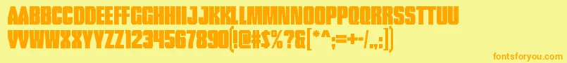 Fonte TankRegular – fontes laranjas em um fundo amarelo