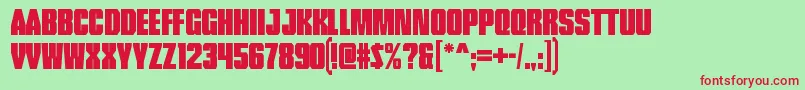 TankRegular Font – Red Fonts on Green Background
