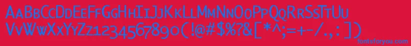 Berlinsmallcaps Font – Blue Fonts on Red Background