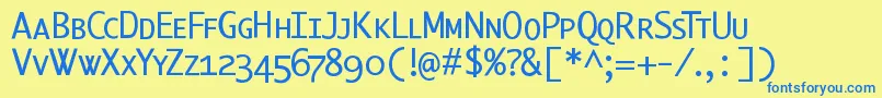 Berlinsmallcaps Font – Blue Fonts on Yellow Background