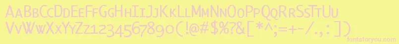 Berlinsmallcaps Font – Pink Fonts on Yellow Background