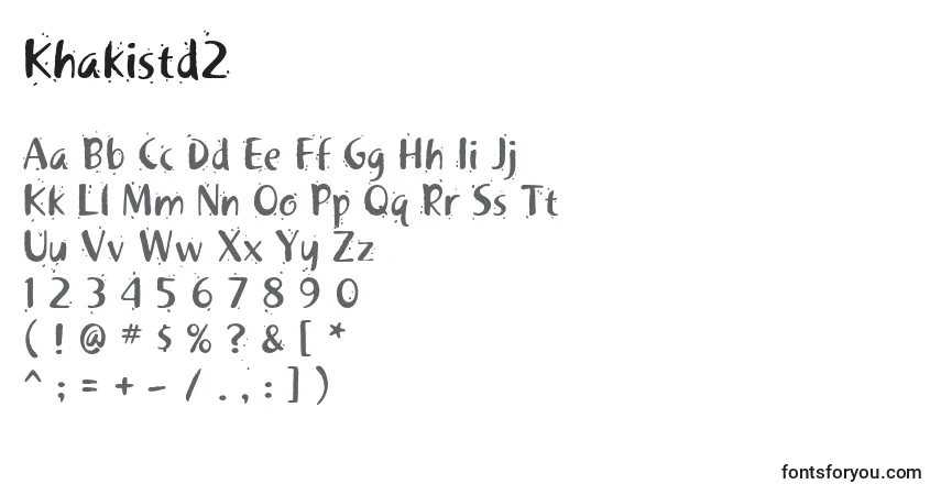 Czcionka Khakistd2 – alfabet, cyfry, specjalne znaki