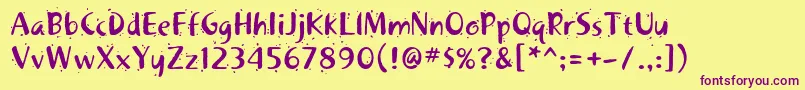 Khakistd2 Font – Purple Fonts on Yellow Background