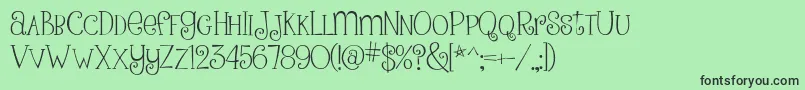 PinkLadiesAndPeanutbutterRegular-fontti – mustat fontit vihreällä taustalla