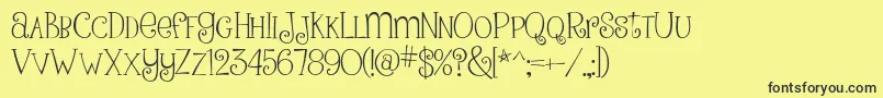 PinkLadiesAndPeanutbutterRegular Font – Black Fonts on Yellow Background
