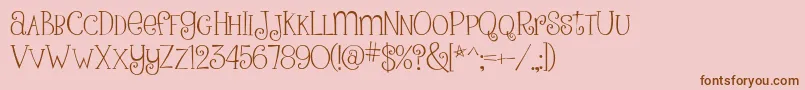 PinkLadiesAndPeanutbutterRegular-Schriftart – Braune Schriften auf rosa Hintergrund
