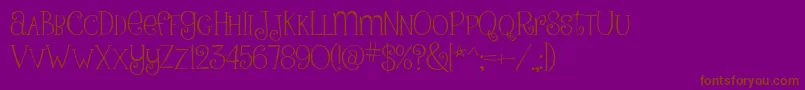 PinkLadiesAndPeanutbutterRegular-Schriftart – Braune Schriften auf violettem Hintergrund