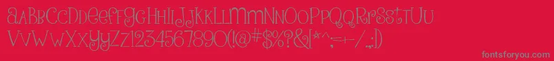フォントPinkLadiesAndPeanutbutterRegular – 赤い背景に灰色の文字