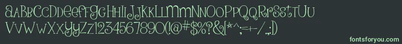 PinkLadiesAndPeanutbutterRegular Font – Green Fonts on Black Background