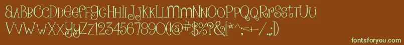 PinkLadiesAndPeanutbutterRegular Font – Green Fonts on Brown Background