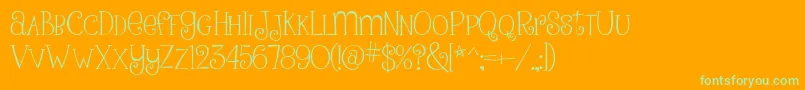 PinkLadiesAndPeanutbutterRegular Font – Green Fonts on Orange Background