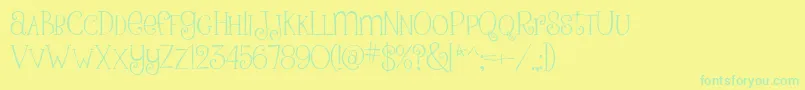 PinkLadiesAndPeanutbutterRegular-fontti – vihreät fontit keltaisella taustalla