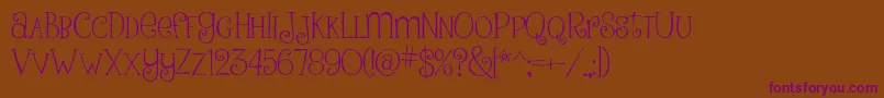PinkLadiesAndPeanutbutterRegular Font – Purple Fonts on Brown Background