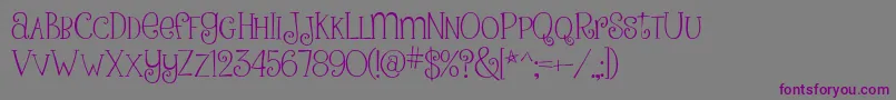 Шрифт PinkLadiesAndPeanutbutterRegular – фиолетовые шрифты на сером фоне