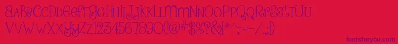 Шрифт PinkLadiesAndPeanutbutterRegular – фиолетовые шрифты на красном фоне