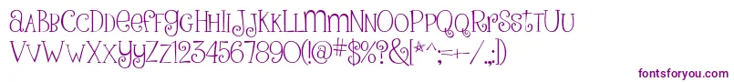 PinkLadiesAndPeanutbutterRegular Font – Purple Fonts on White Background