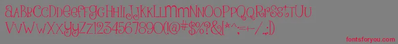 Шрифт PinkLadiesAndPeanutbutterRegular – красные шрифты на сером фоне