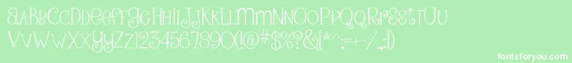 PinkLadiesAndPeanutbutterRegular Font – White Fonts on Green Background