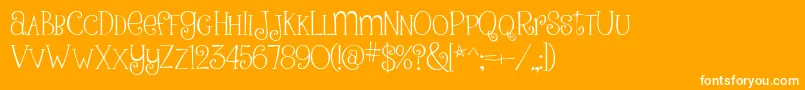 PinkLadiesAndPeanutbutterRegular Font – White Fonts on Orange Background